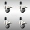 Service Caster 3 Inch 316SS Thermoplastic Rubber Swivel 1-7/8 Inch Stem Caster Set Lock Brake SCC-SS316TTLEX20S314-TPRB-178-4 - alternate 2